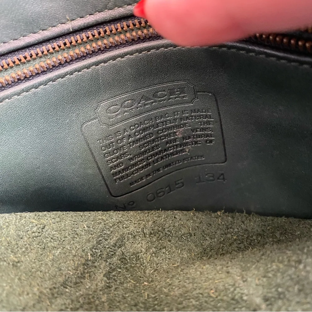 Vintage Coach Leatherwear 0615-134 Green Leather Crossbody Shoulder Bag - Picture 6 of 10